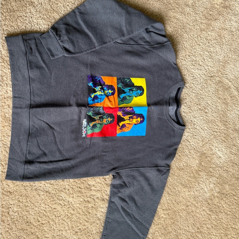 Graphic Print Gray Sweater